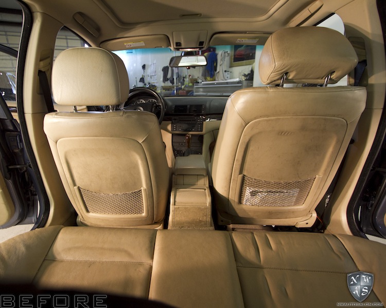 Interior Detail with Leather Restoration and Ozone Treatment on BMW